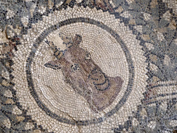 Restoring Ancient Roman Mosaic Villa Del Casale Sicily Italy — Stock Photo, Image