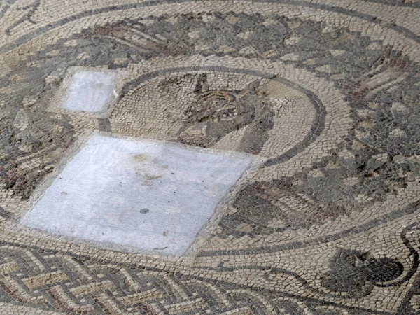 Restauración Del Antiguo Mosaico Romano Villa Del Casale Sicilia Italia —  Fotos de Stock