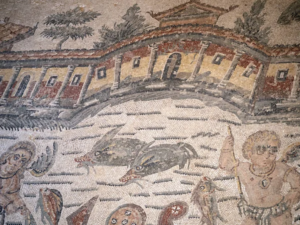 Antikes Römisches Mosaik Von Villa Del Casale Sizilien Italien — Stockfoto