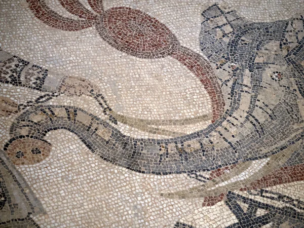 Elefante Bebé Antiguo Mosaico Romano Villa Del Casale Sicilia Italia —  Fotos de Stock