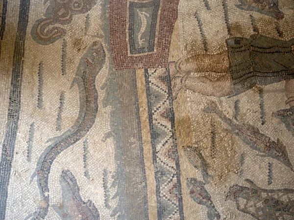 Antiguo Mosaico Romano Villa Del Casale Sicilia Italia —  Fotos de Stock