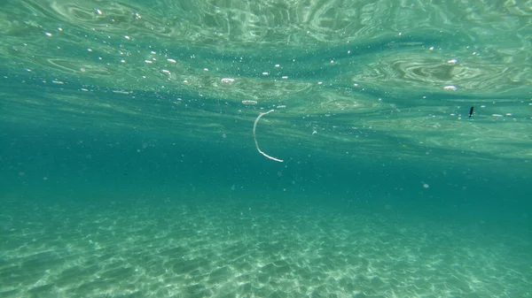 Sandboden Unter Wasser Beim Schnorcheln Der Türkisfarbenen Lagune — Stockfoto