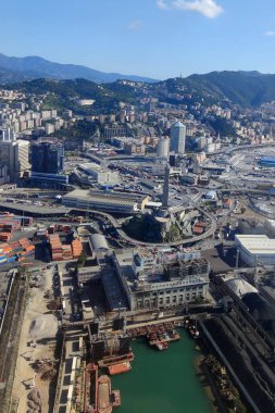 Genoa deniz feneri lanterna İtalya hava görüntüsü uçaktan