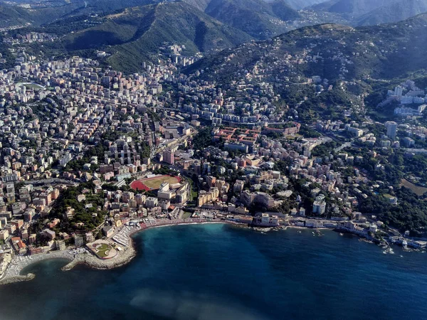 Genua Italien Luftaufnahme Aus Dem Flugzeug — Stockfoto