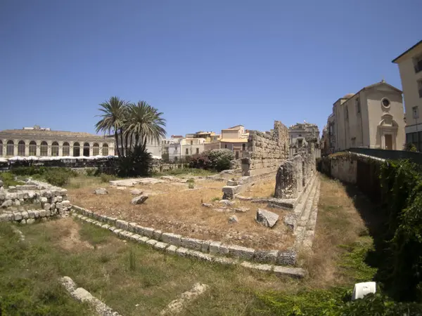Ναός Απόλλων Συρακούσες Σικελία Ιταλία Ορτίγια — Φωτογραφία Αρχείου