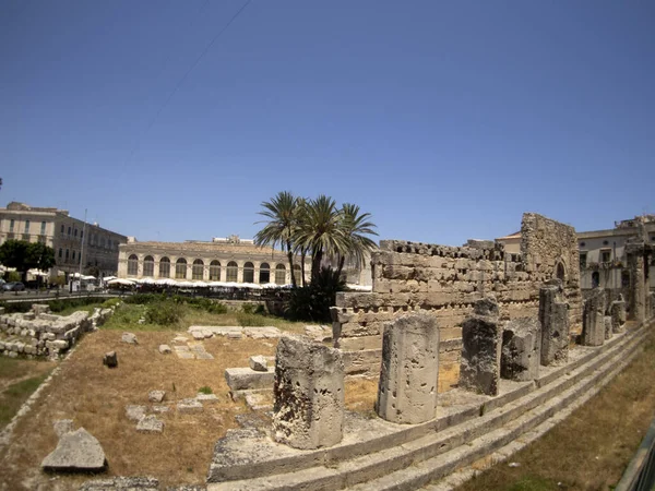 Templo Apolo Siracusa Sicilia Italia Ortigia — Foto de Stock