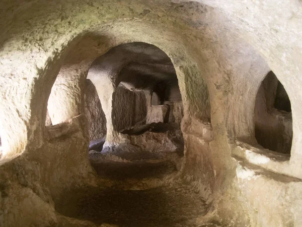 Palazzolo Acreide Latomie Stone Quaries Old Roman Tombsシチリアイタリア — ストック写真