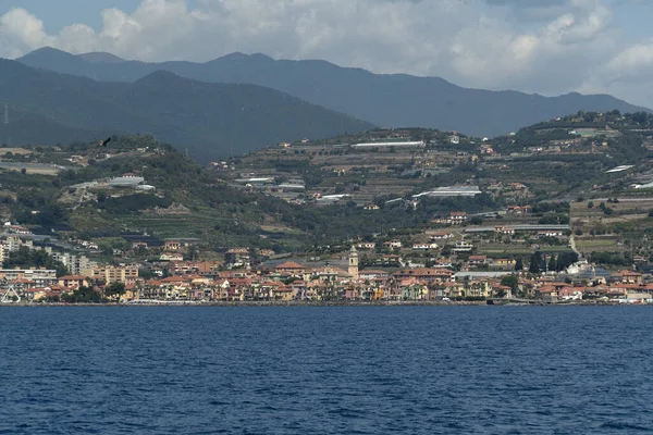 Santo Stefano Mare Dorf Blick Von Der Meereslandschaft — Stockfoto