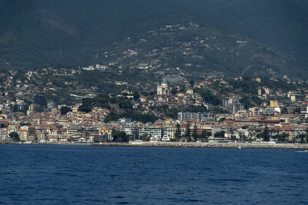 Sanremo Uitzicht Vanaf Zee Panorama — Stockfoto