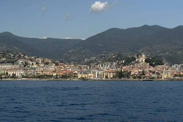 Sanremo Uitzicht Vanaf Zee Panorama — Stockfoto