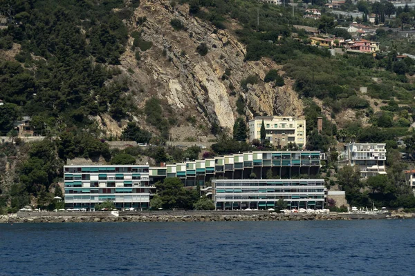 Bloemen Riviera Dei Fiori Luxe Hotels Uitzicht Vanaf Zee — Stockfoto