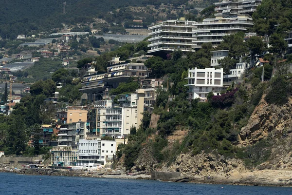 Flores Riviera Dei Fiori Hoteles Lujo Vista Desde Mar — Foto de Stock