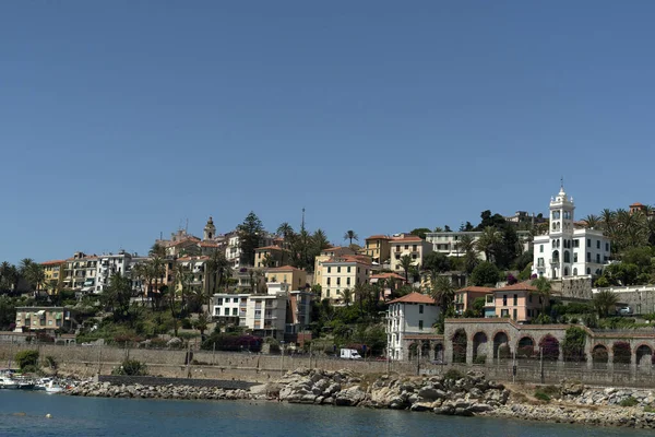 Bordighera Pueblo Vista Desde Panorama Del Mar — Foto de Stock