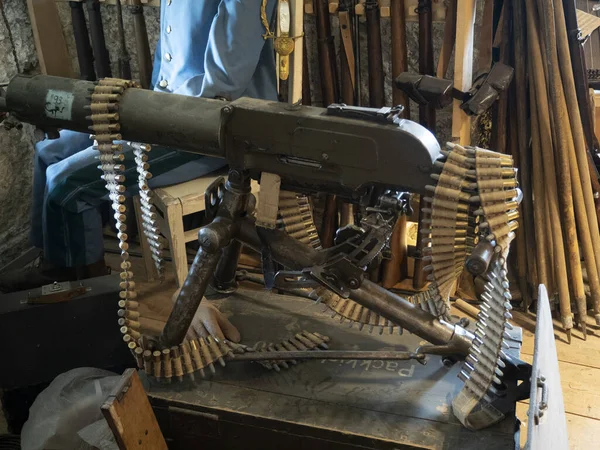 Première Guerre Mondiale Wwi Pistolet Maching Gun — Photo