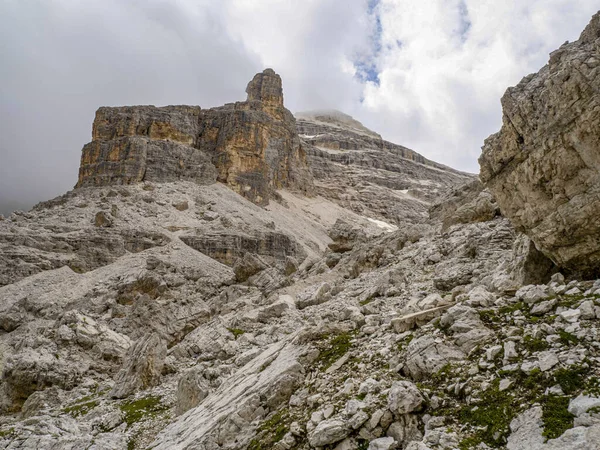 Elhagyott Menedéket Tofane Dolomitok Hegyek Panoráma Táj — Stock Fotó