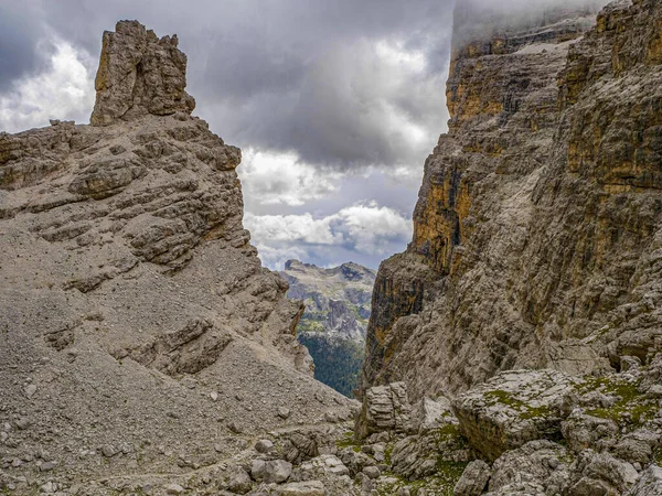 Dolomitok Hegyek Panoráma Táj Tofane — Stock Fotó