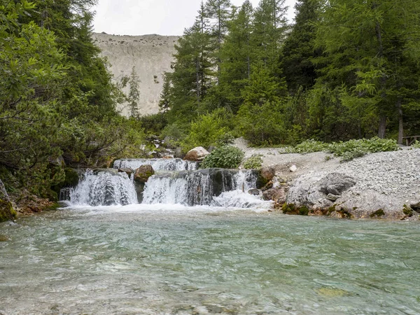 Fanes Creek Dolomites Mountains Panorama Landscape — Stock Photo, Image