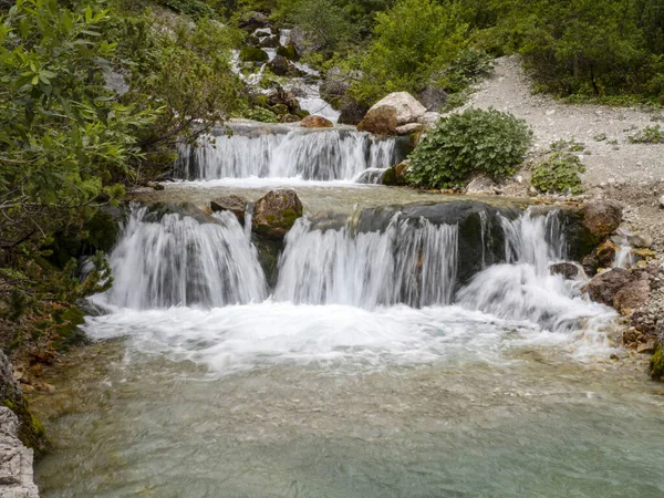 Fanes Creek Dolomitleri Dağları Panorama Manzarası — Stok fotoğraf