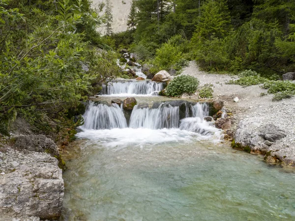 Fanes Creek Dolomitleri Dağları Panorama Manzarası — Stok fotoğraf