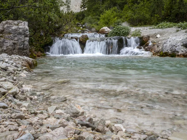 Fanes Creek Dolomitleri Dağları Panorama Manzarası — Stok fotoğraf