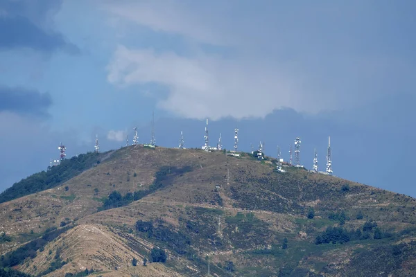 Communication Broadcast Antenna Fasce Mountain Italy Summer — Stock Photo, Image