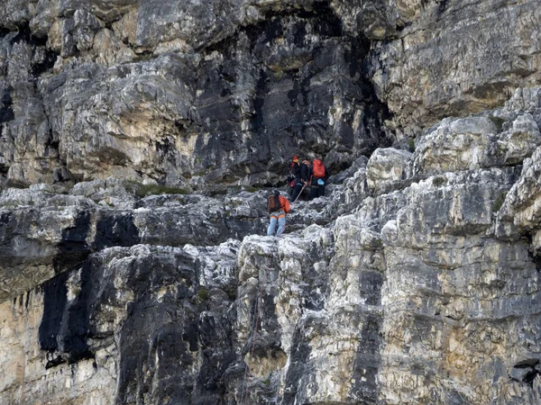 Arrampicata Tre Cime Delle Dolomiti Lavaredo Paesaggio Montano Estate — Foto Stock