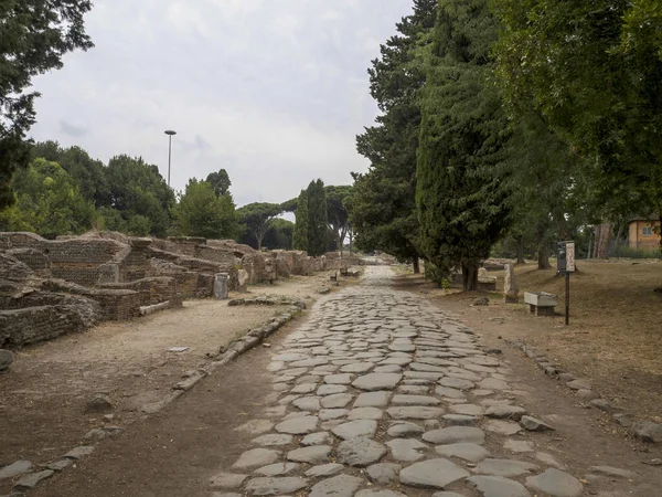 Antiguo Sitio Arqueológico Ostia Ruinas Antiguas — Foto de Stock