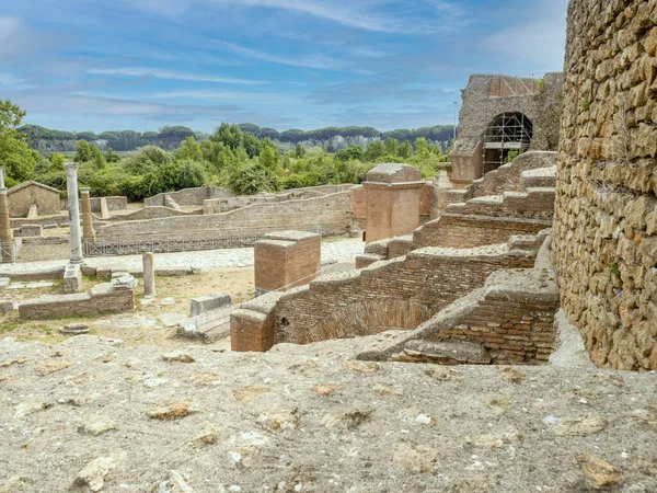 Παλιά Αρχαία Ostia Αρχαιολογικό Χώρο Ερείπια Θέατρο — Φωτογραφία Αρχείου