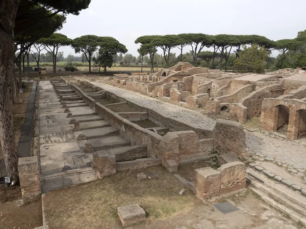 Régi Ősi Ostia Régészeti Lelőhely Romjai — Stock Fotó