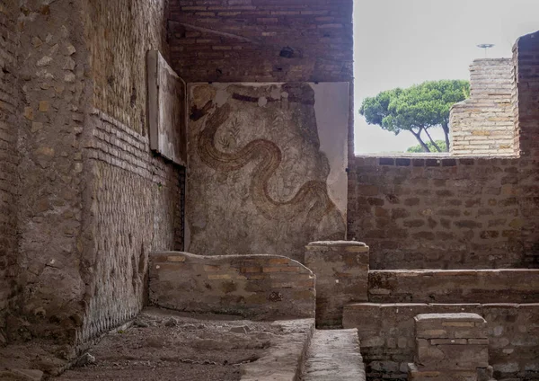 Oude Oude Ostia Archeologische Site Ruïnes — Stockfoto