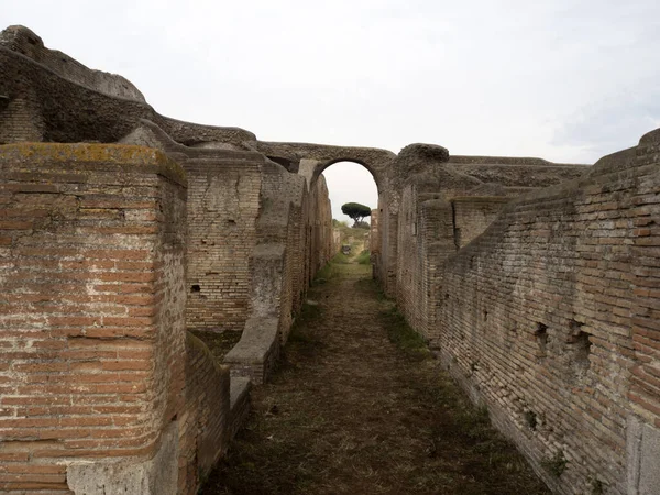 Antiguo Sitio Arqueológico Ostia Ruinas Antiguas —  Fotos de Stock