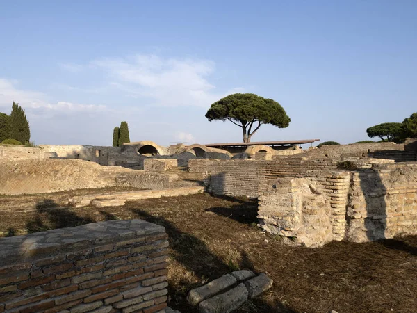 Antiguo Sitio Arqueológico Ostia Ruinas Antiguas — Foto de Stock
