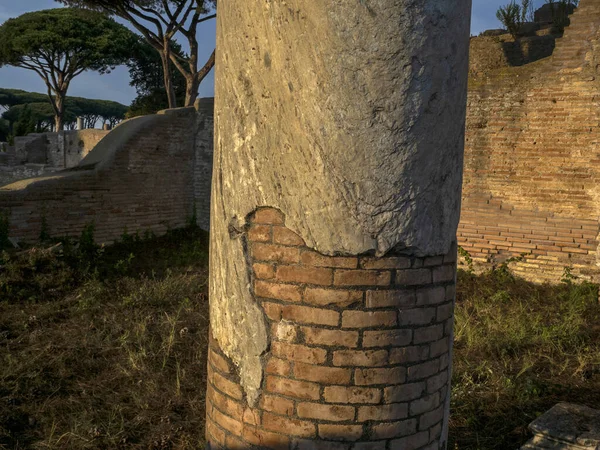 Régi Ősi Ostia Régészeti Lelőhely Romjai — Stock Fotó