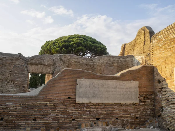Antiche Rovine Del Sito Archeologico Ostia — Foto Stock
