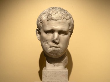 Vipsanius Agrippa eski Roma mermer heykeli detayı