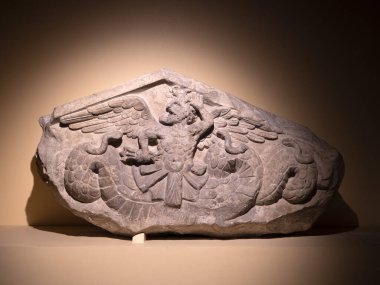 Triton bas rahatlama eski Roma mermer heykel detayı