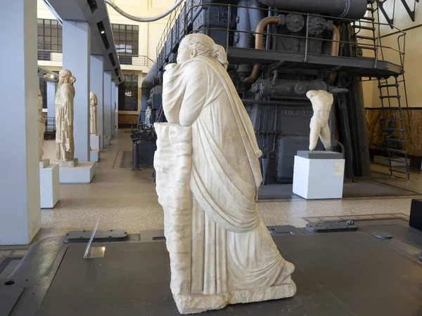 Musa Gamla Romerska Marmor Staty Detalj Rom Montemartini Museum — Stockfoto