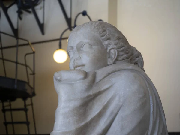 Muse Detalhes Estátua Mármore Romano Velho Roma Montemartini Museu — Fotografia de Stock