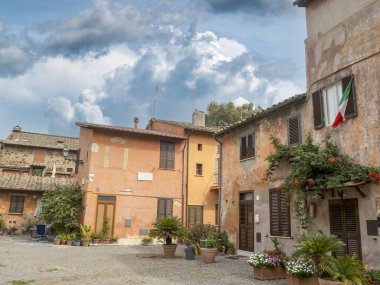 Eski Ostia Pictoresk Ortaçağ köyü manzarası