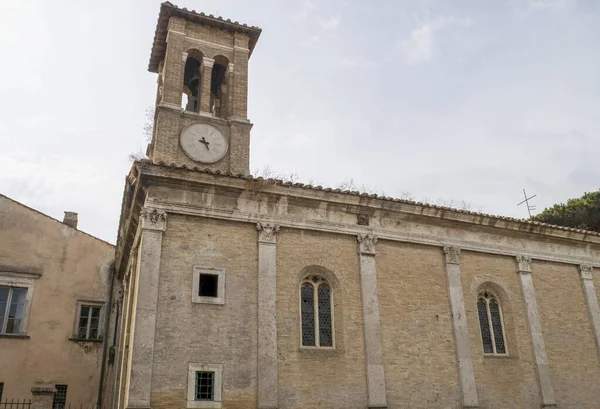 Antica Ostia Pittoresca Chiesa Medievale Vista Villaggio — Foto Stock