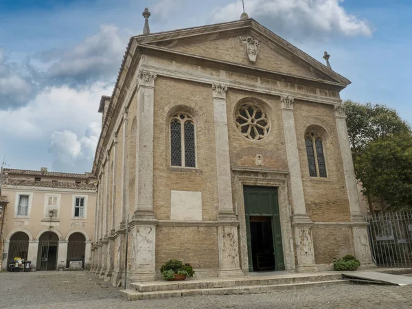 Antica Ostia Pittoresca Chiesa Medievale Vista Villaggio — Foto Stock