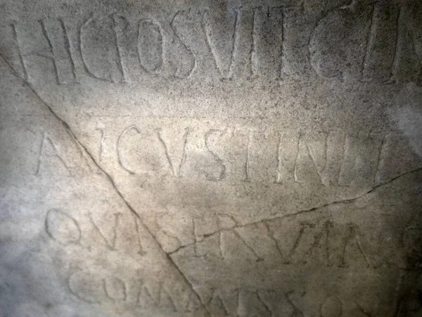 Sankt Monica Mor Augustinus Heliga Inskription Kyrkan Antikens Ostia Rom — Stockfoto