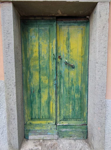 Dům Dveře Riomaggiore Cinque Terre Pictoresque Vesnice Liguria Italsky — Stock fotografie