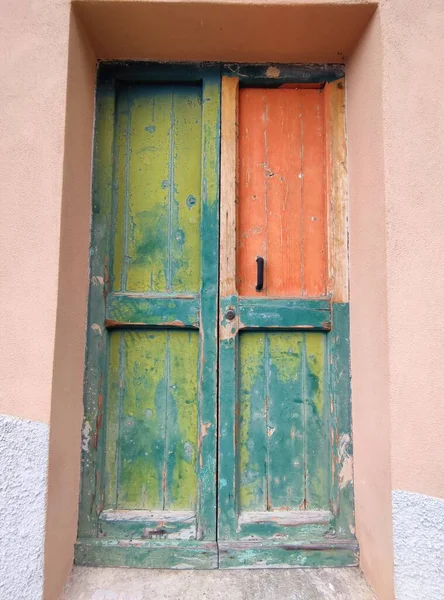 Домашняя Дверь Riomaggiore Cinque Terre Pictoresque Village Liguria — стоковое фото