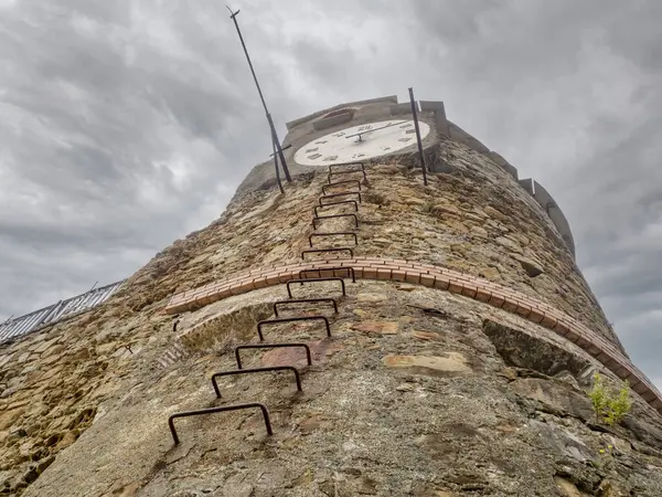 Riomaggiore Cinque Terre Malerisches Dorf Ligurien Italien Burg — Stockfoto