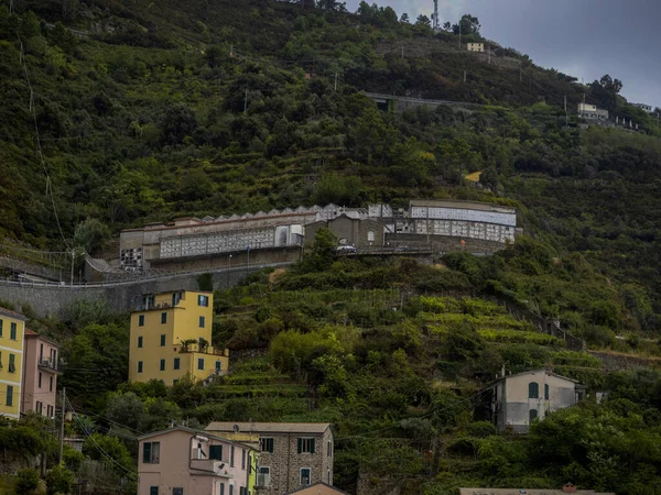 Riomaggiore Cinque Terre Pintoresco Pueblo Liguria Cementerio Italia —  Fotos de Stock