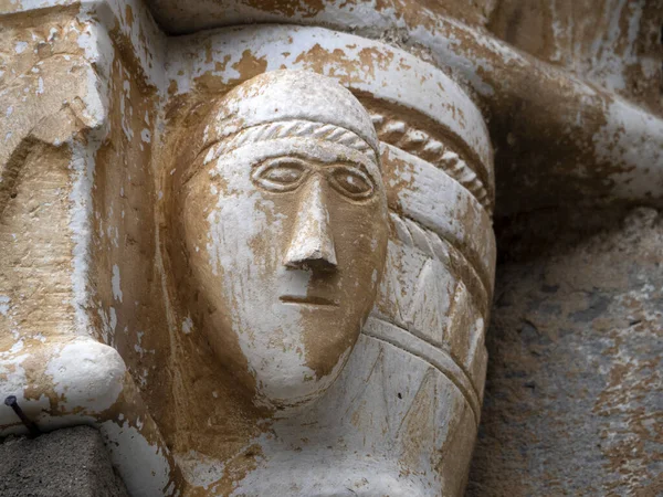 Bassorilievo Statua Scultura Della Chiesa Riomaggiore Cinque Terre Paese Pittoresco — Foto Stock