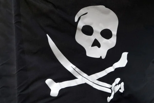 Піратський Прапор Веселий Гвинт Махає — стокове фото