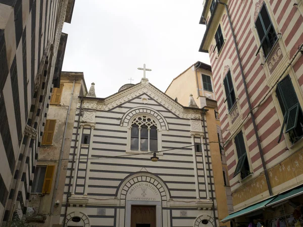 Церковь Monterosso Cinque Terre Pictoresque Village Liguria Italy — стоковое фото