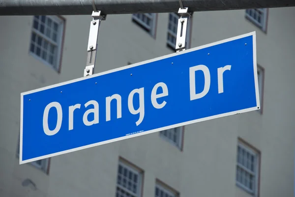 LA Hollywood Orange Drive sinal de rua — Fotografia de Stock